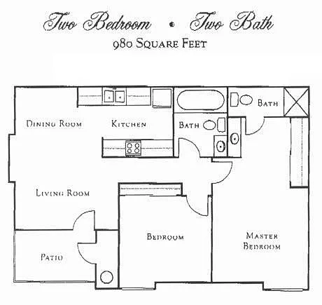 Floor plan 2 Bed 2 Bath