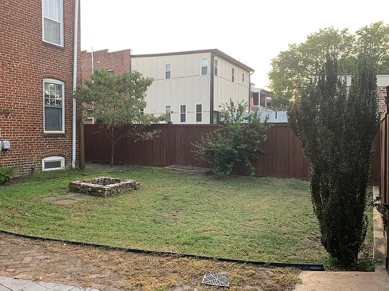 Fenced-in back yard