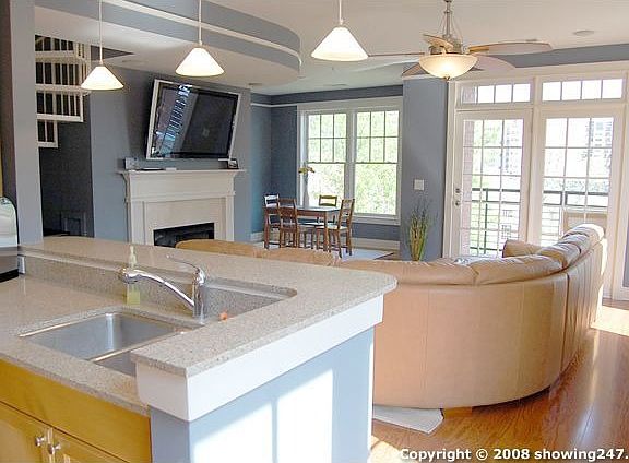 View of the living and dining rooms.