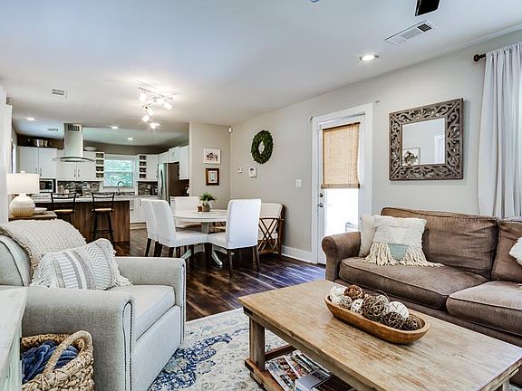 View of living room open to the kitchen.  