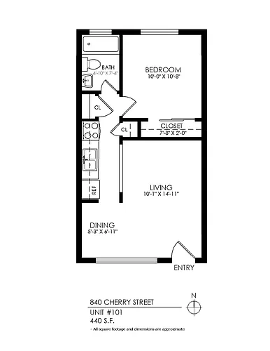 Floor plan 1 Bedroom 1 Bath