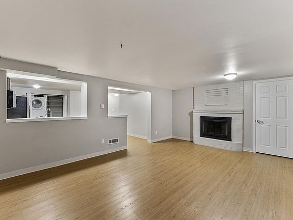 Living area with fireplace view