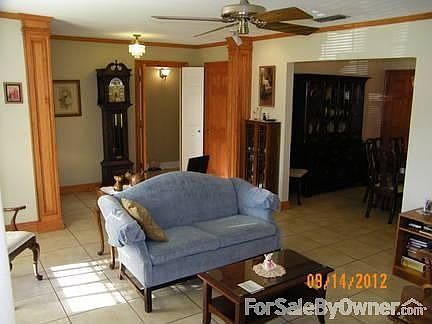 Night view of front porch