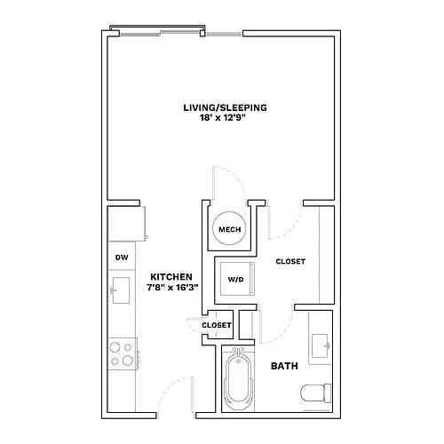 Floor plan 0x1 - 521sqft - S3 - Artist