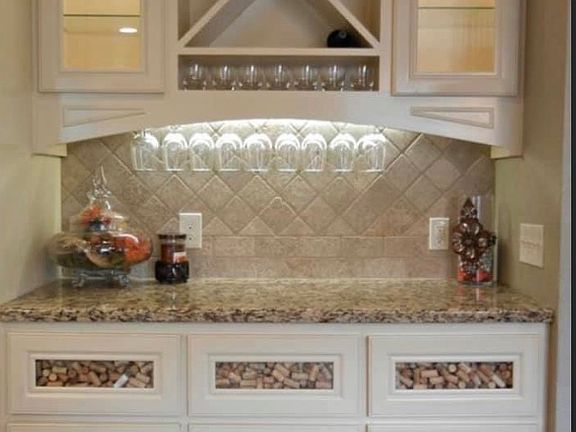 Bar attaches to the kitchen/living room.