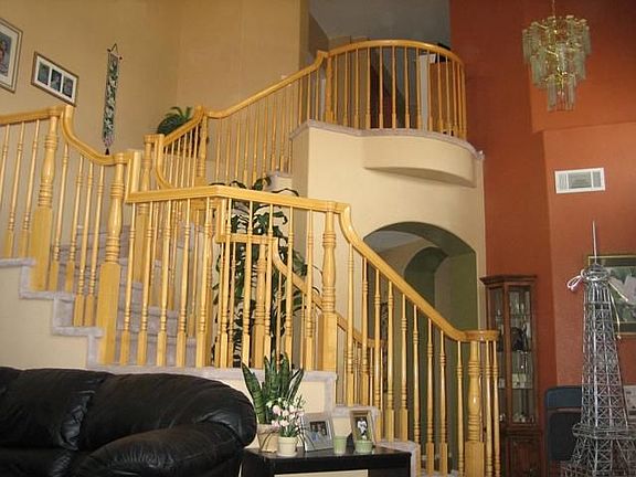 Beautiful curved stairs.