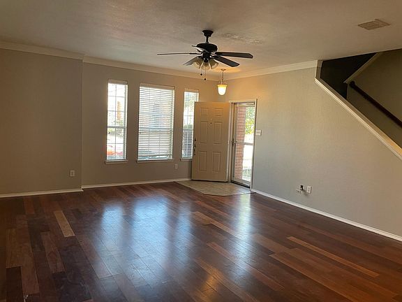 Living room with real hard wood floors.