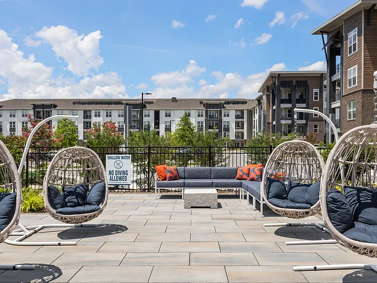 Unwind outside in inviting seating spaces