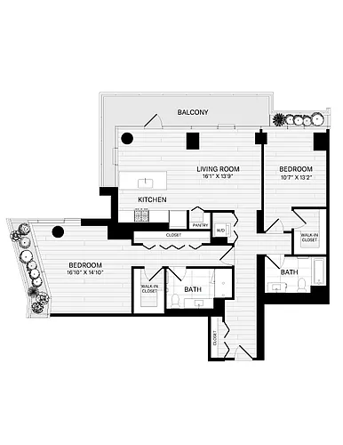 Floor plan 2 Bed/2 Bath-2A-10
