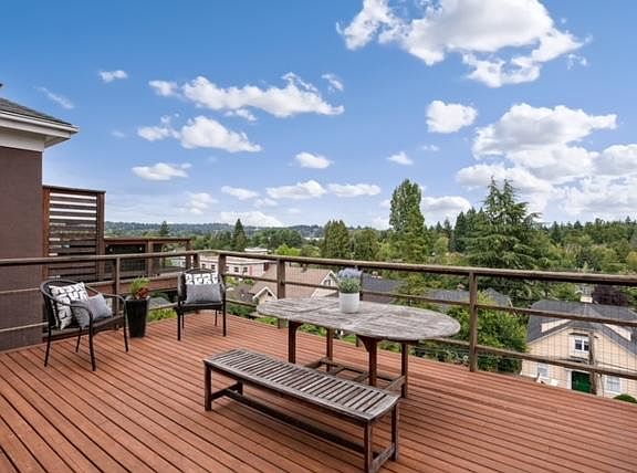 deck with view of lake Washington