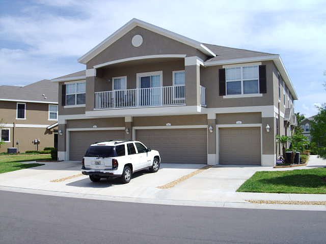 Front with 2 car garage