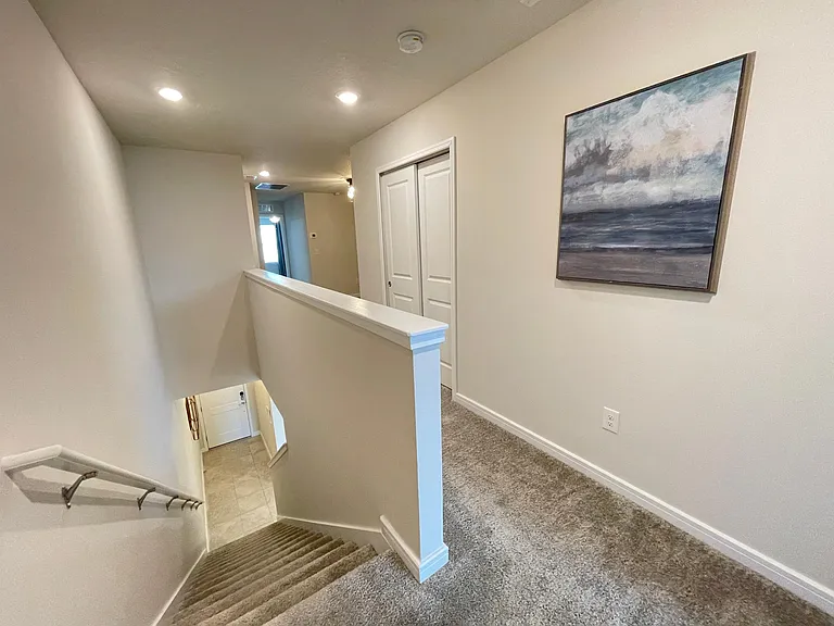 Upstairs hallway linen closet