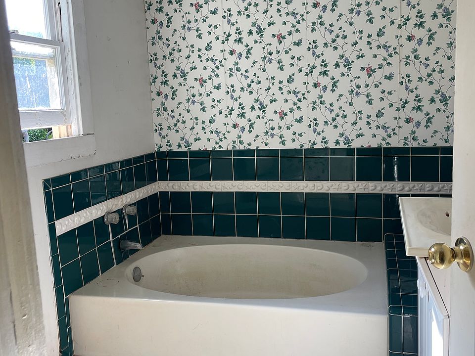 oval tub downstairs bathroom