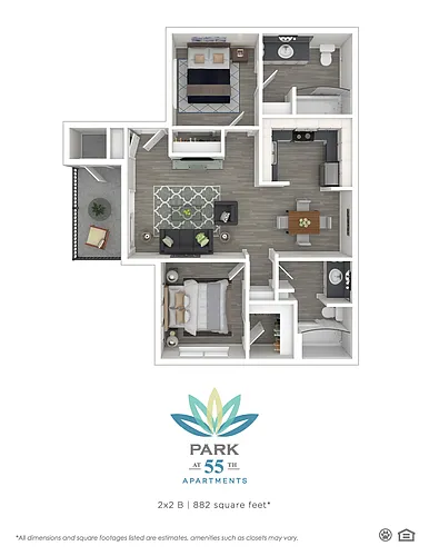Floor plan 2x2B