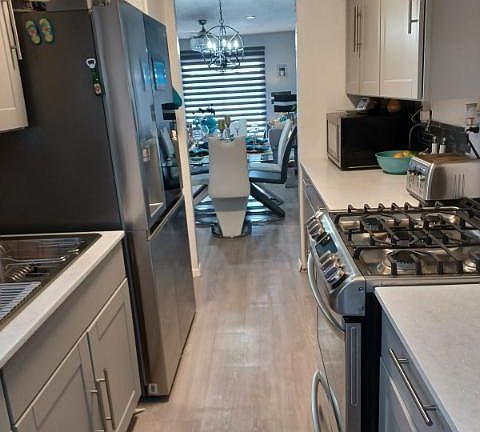 Kitchen thru dining and living area