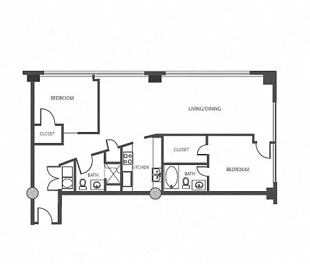Floor plan 2 Bed 2 Bath