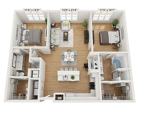 Floor plan Plan J (B2A)
