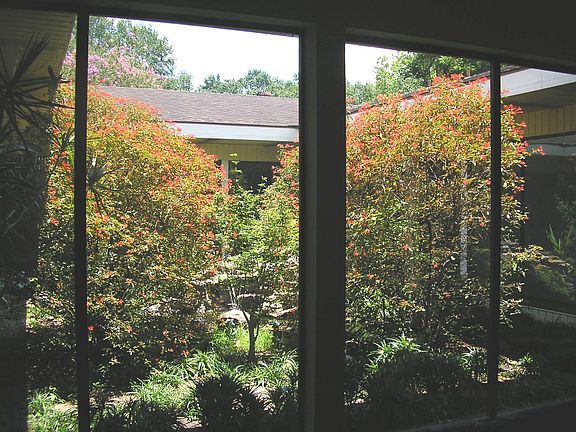 View of huge atrium from living room