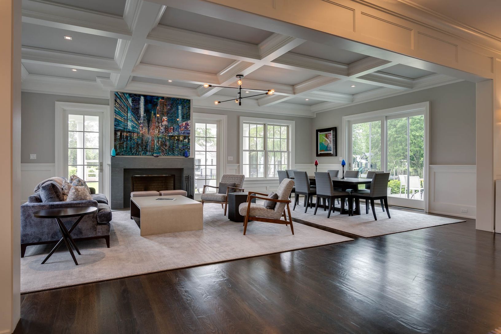  Living - Dining with Fireplace