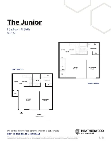 Floor plan Junior 1 Bedroom Upgrade