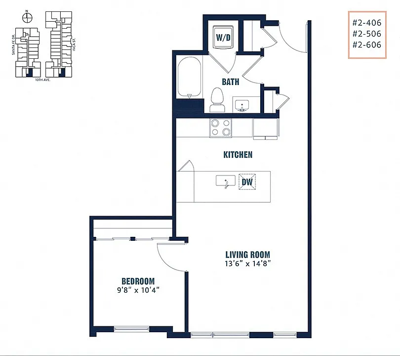 Floor plan Quin 1 Bedroom A2