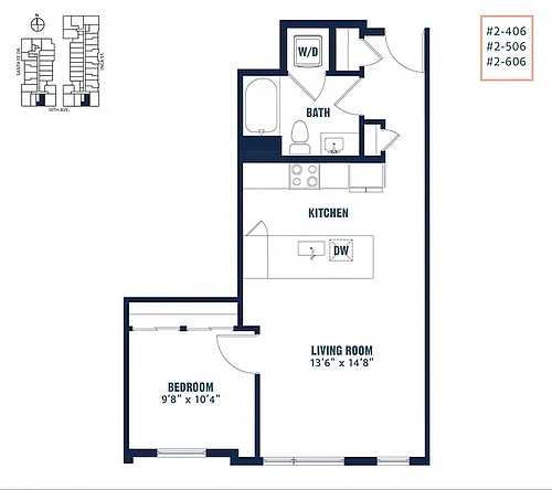 Floor plan Quin 1 Bedroom A2