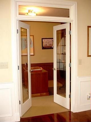French doors open to spacious office