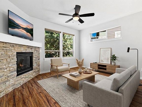 Virtually staged living room