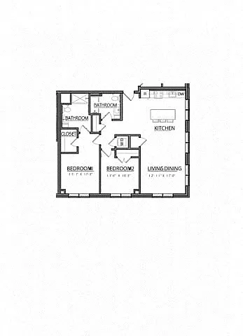 Floor plan Block B2C | 2 Bed | 2 Bath