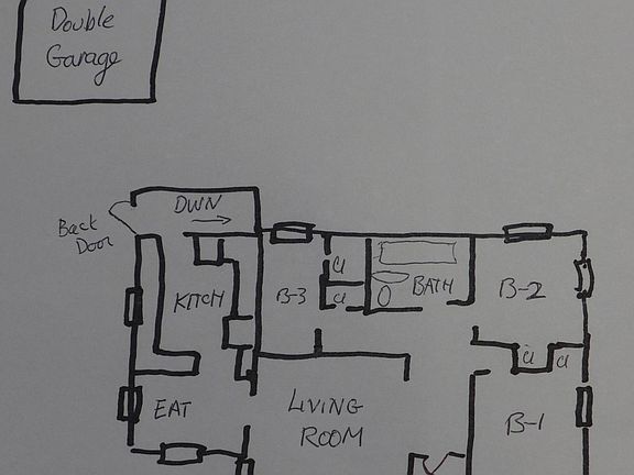 Not to scale. For example B-3 is bigger than the bathroom!