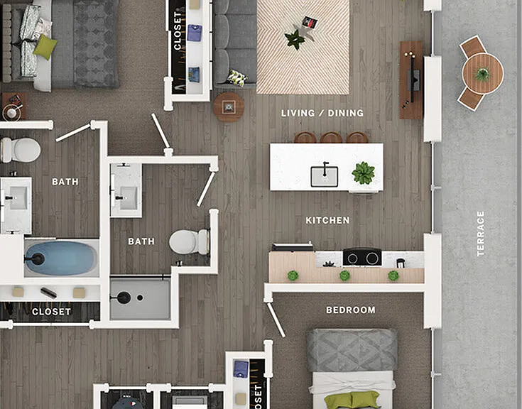 2BR/2BA - C 2BR/2BA - C