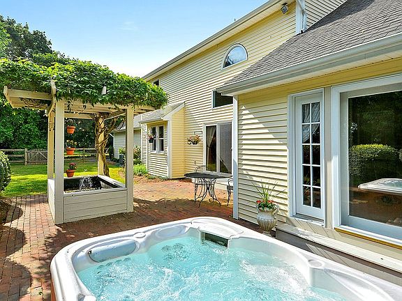 Patio with hot tub