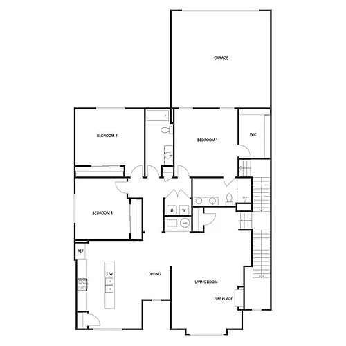 Floor plan 3 BED 2 BATH UPPER