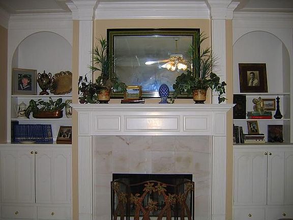 Fireplace with Built-ins in Living Room