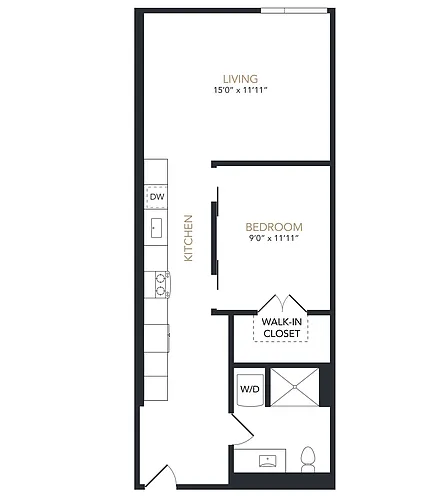 Floor plan 1x1 Open F