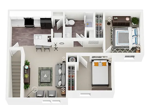 Floor plan 2 Bed 1 Bath