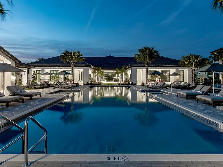 Evening View of Beautiful Swimming Pool