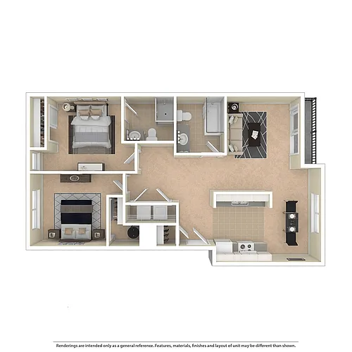 Floor plan 2 Bedroom / 2.0 Bath