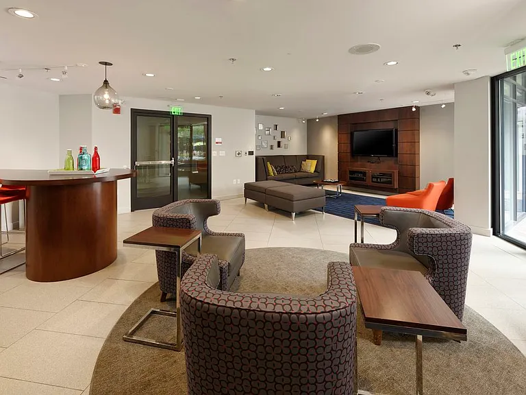 Chill lounge with seating and flat screen television