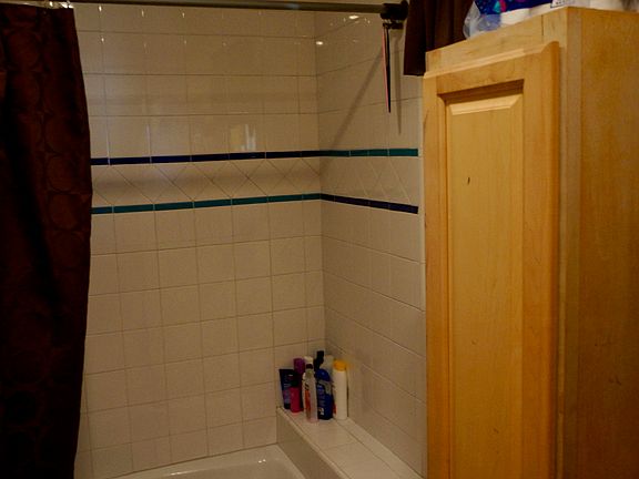 Upstairs bath, new tile.