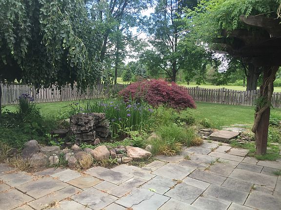 Fountain and paver patio.