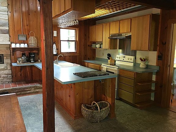 Kitchen and island