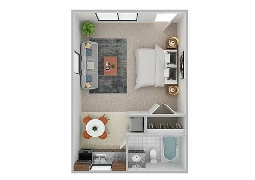 Floor plan Studio/1 Bathroom