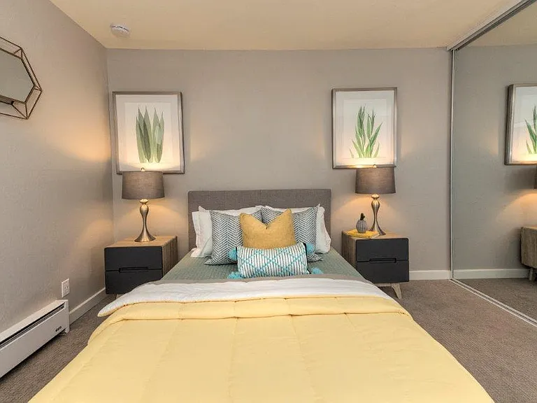 Parkside Apartments bedroom and nightstands