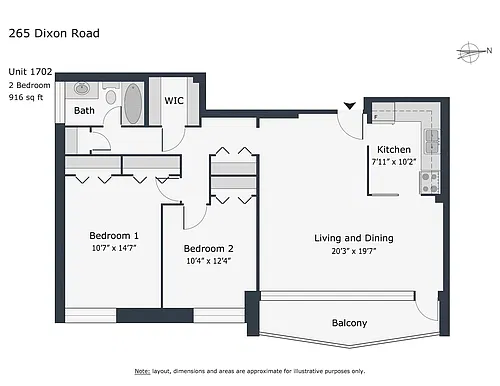 Floor plan 3 Bedroom - unit 212