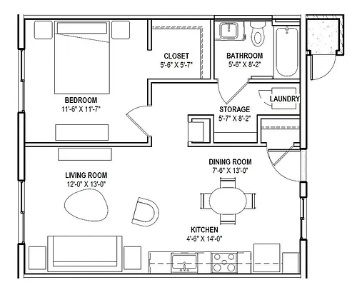 Floor plan 1X1