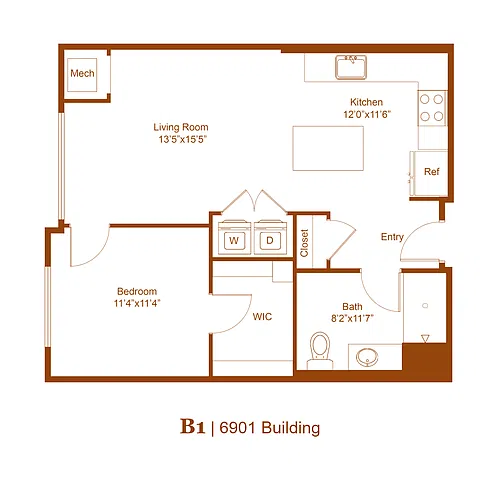 Floor plan B1, ADA