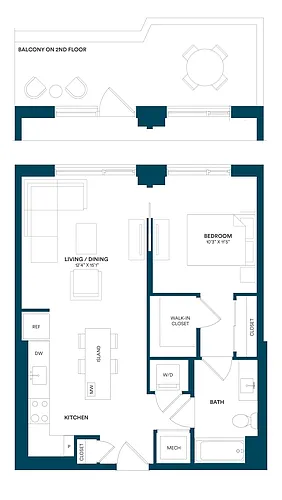 Floor plan 1 Bed/1 Bath-C TYP 11