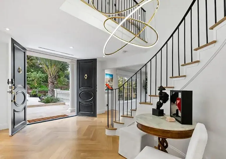 This property is uniquely outfitted with high end Art work, state of the art technology in the beauty of a grand French Chateau.