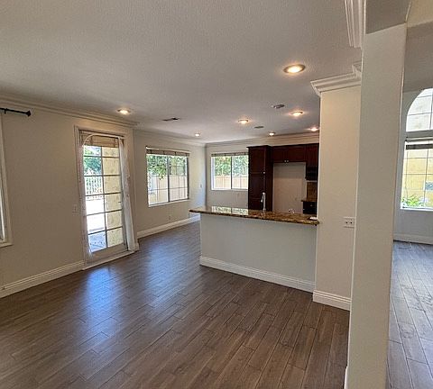 Family room looking towards kitchen